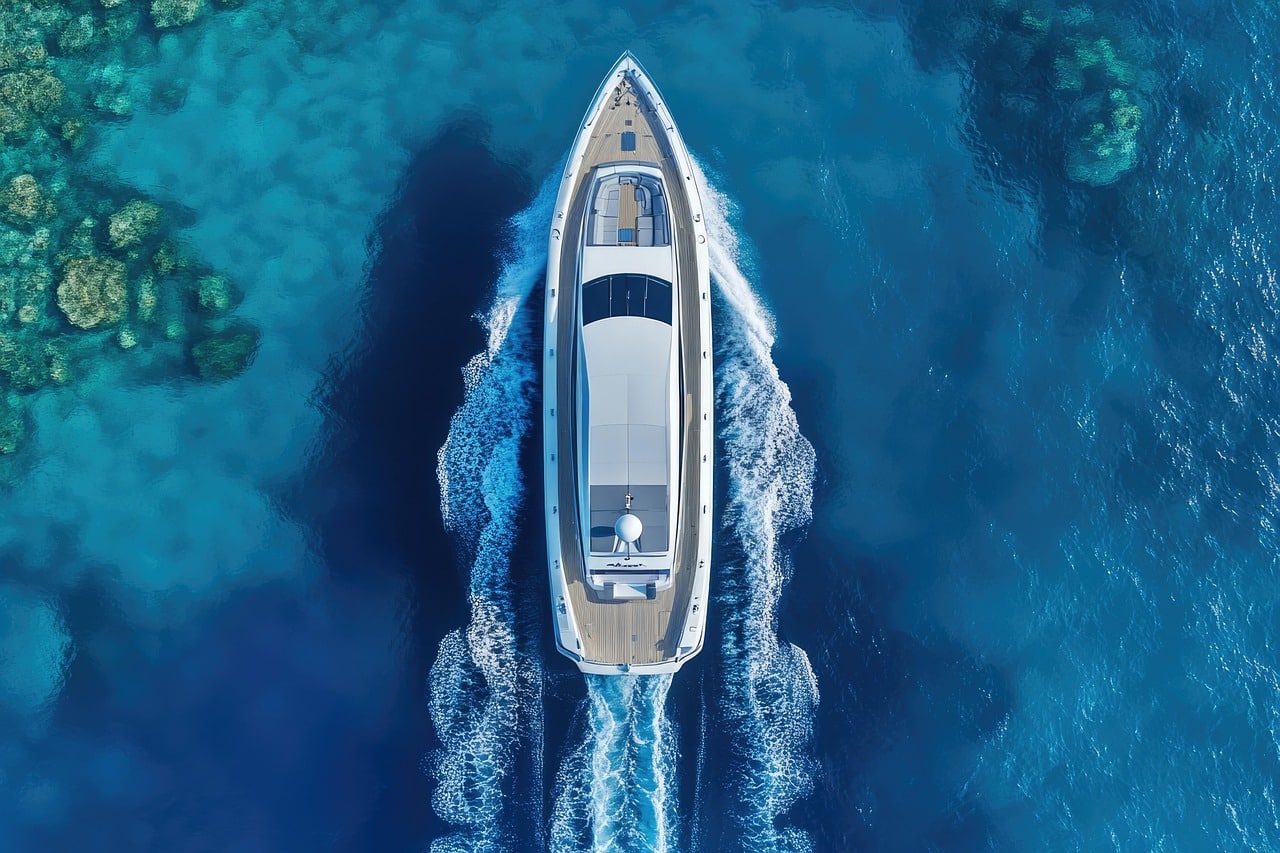 Yacht de luxe naviguant